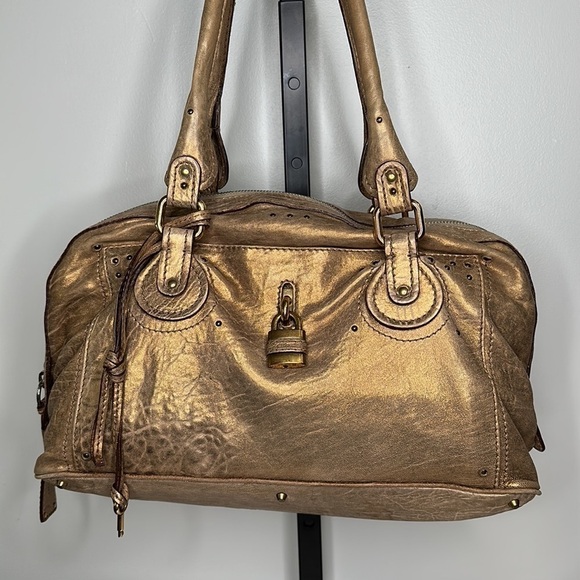 Chloé Paddington Large Bowler in Metallic Gold The Must-Have Bag of the Season! - Picture 2 of 5
